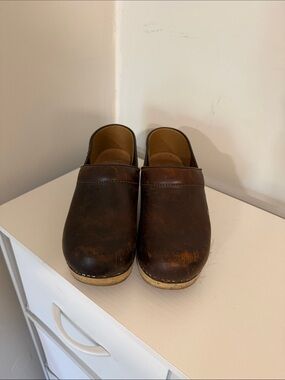 Dansko Brown Leather Women's Clogs